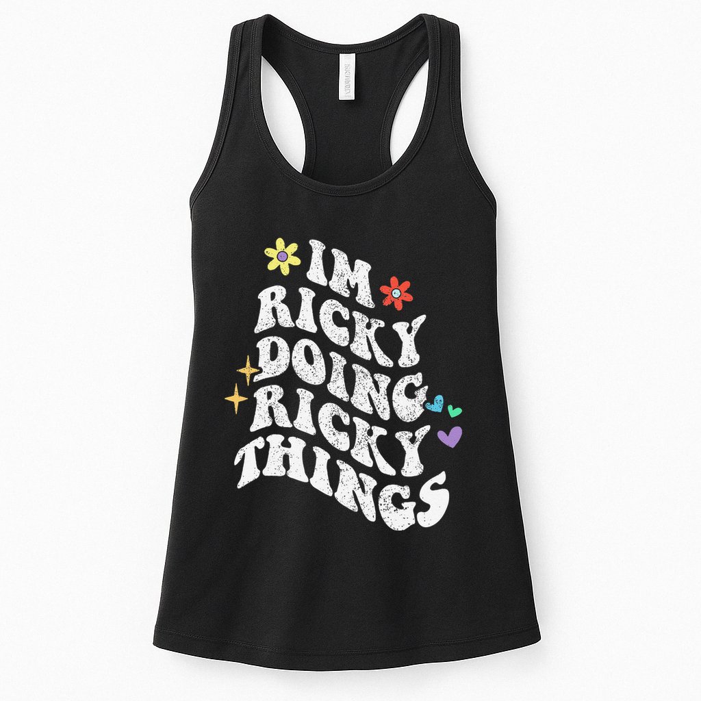 Retro Groovy Im Ricky Doing Ricky Things Funny MotherS Day Womens Tank Top