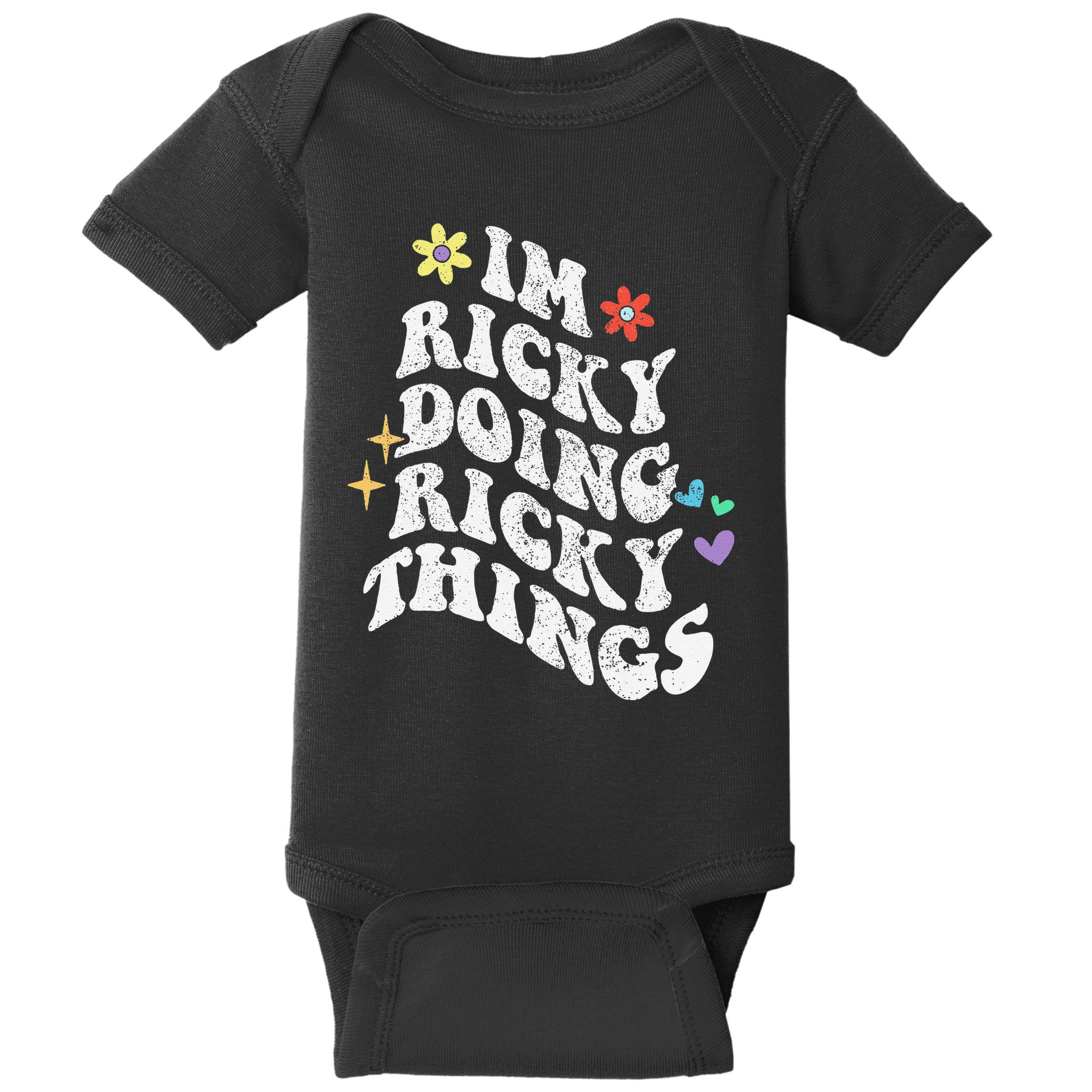 Retro Groovy Im Ricky Doing Ricky Things Funny MotherS Day Baby Bodysuit