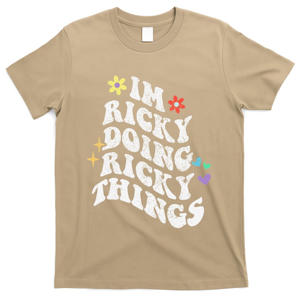 Retro Groovy Im Ricky Doing Ricky Things Funny MotherS Day T-Shirt