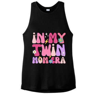 Retro Groovy In My Twin Mom Era Happy Mother's Day 2025 Ladies PosiCharge Tri-Blend Wicking Tank