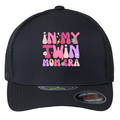 Retro Groovy In My Twin Mom Era Happy Mother's Day 2025 Flexfit Unipanel Trucker Cap
