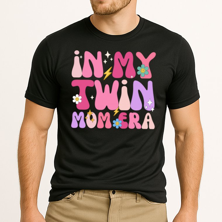 Retro Groovy In My Twin Mom Era Happy Mother's Day 2025 Performance Shirt