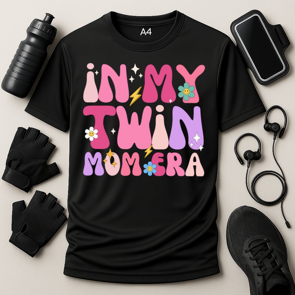 Retro Groovy In My Twin Mom Era Happy Mother's Day 2025 Performance Shirt