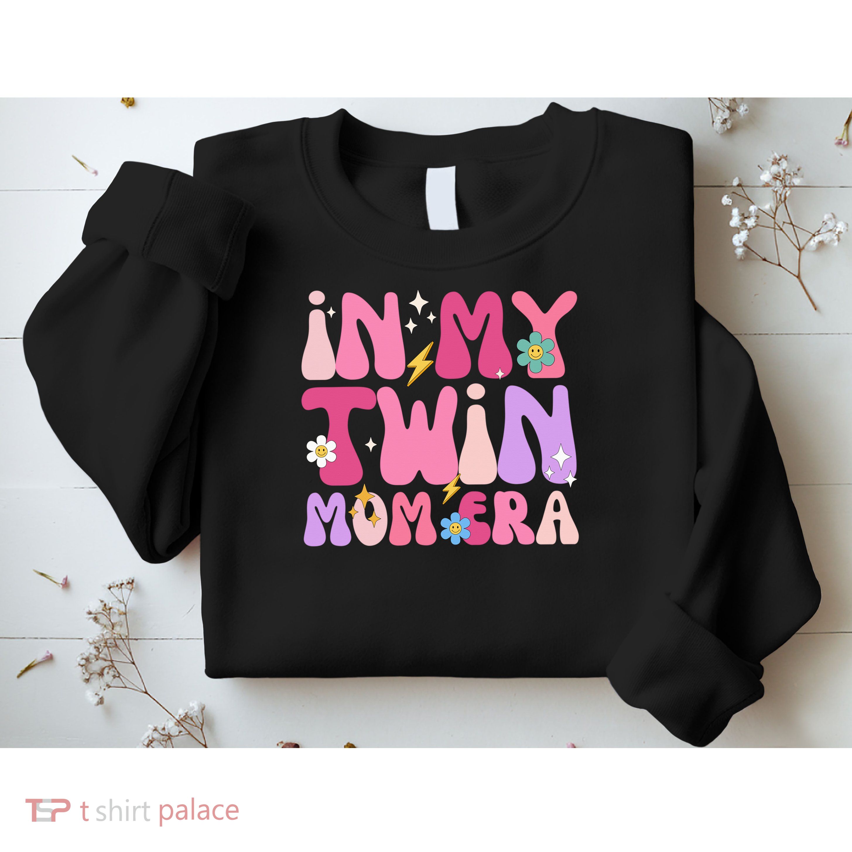 Retro Groovy In My Twin Mom Era Happy Mother's Day 2025 Sweatshirt