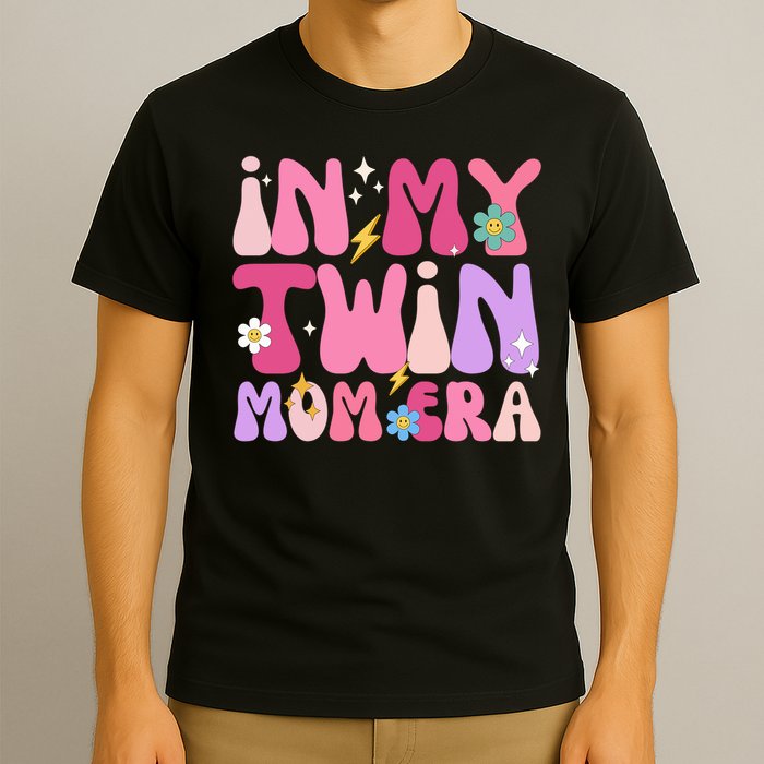 Retro Groovy In My Twin Mom Era Happy Mother's Day 2025 T-Shirt