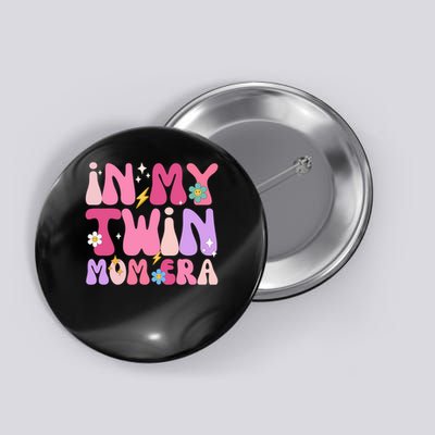 Retro Groovy In My Twin Mom Era Happy Mother's Day 2025 Button