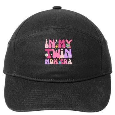 Retro Groovy In My Twin Mom Era Happy Mother's Day 2025 7-Panel Snapback Hat