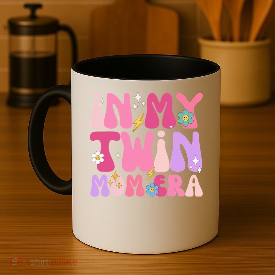 Retro Groovy In My Twin Mom Era Happy Mother's Day 2025 Mug