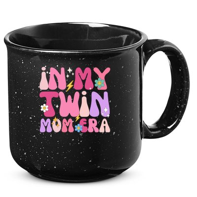 Retro Groovy In My Twin Mom Era Happy Mother's Day 2025 15oz Campfire Ceramic Mug