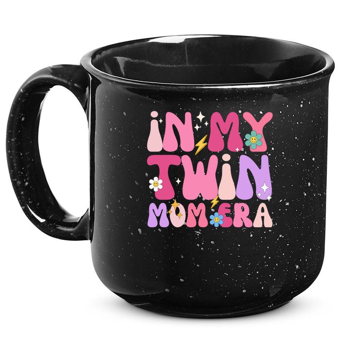 Retro Groovy In My Twin Mom Era Happy Mother's Day 2025 15oz Campfire Ceramic Mug