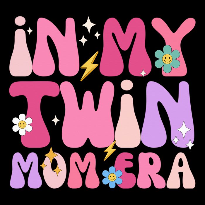 Retro Groovy In My Twin Mom Era Happy Mother's Day 2025 Drawstring Bag