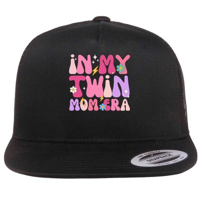 Retro Groovy In My Twin Mom Era Happy Mother's Day 2025 Flatbill Hat