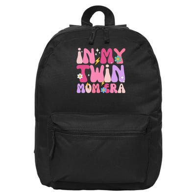 Retro Groovy In My Twin Mom Era Happy Mother's Day 2025 16 in Basic Backpack