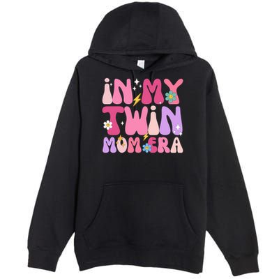 Retro Groovy In My Twin Mom Era Happy Mother's Day 2025 Premium Pullover Hoodie
