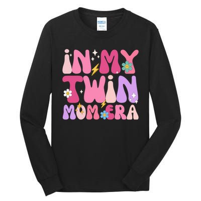 Retro Groovy In My Twin Mom Era Happy Mother's Day 2025 Tall Long Sleeve T-Shirt