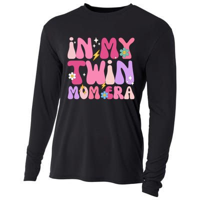 Retro Groovy In My Twin Mom Era Happy Mother's Day 2025 Cooling Performance Long Sleeve Crew