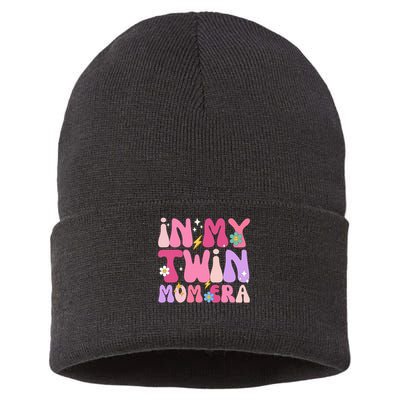 Retro Groovy In My Twin Mom Era Happy Mother's Day 2025 Sustainable Knit Beanie