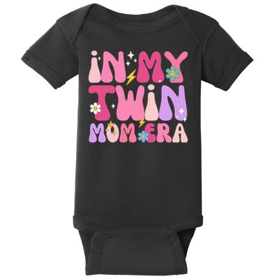 Retro Groovy In My Twin Mom Era Happy Mother's Day 2025 Baby Bodysuit