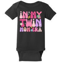 Retro Groovy In My Twin Mom Era Happy Mother's Day 2025 Baby Bodysuit