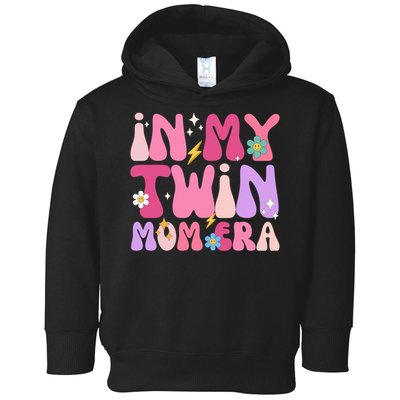 Retro Groovy In My Twin Mom Era Happy Mother's Day 2025 Toddler Hoodie