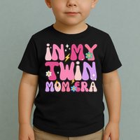 Retro Groovy In My Twin Mom Era Happy Mother's Day 2025 Toddler T-Shirt