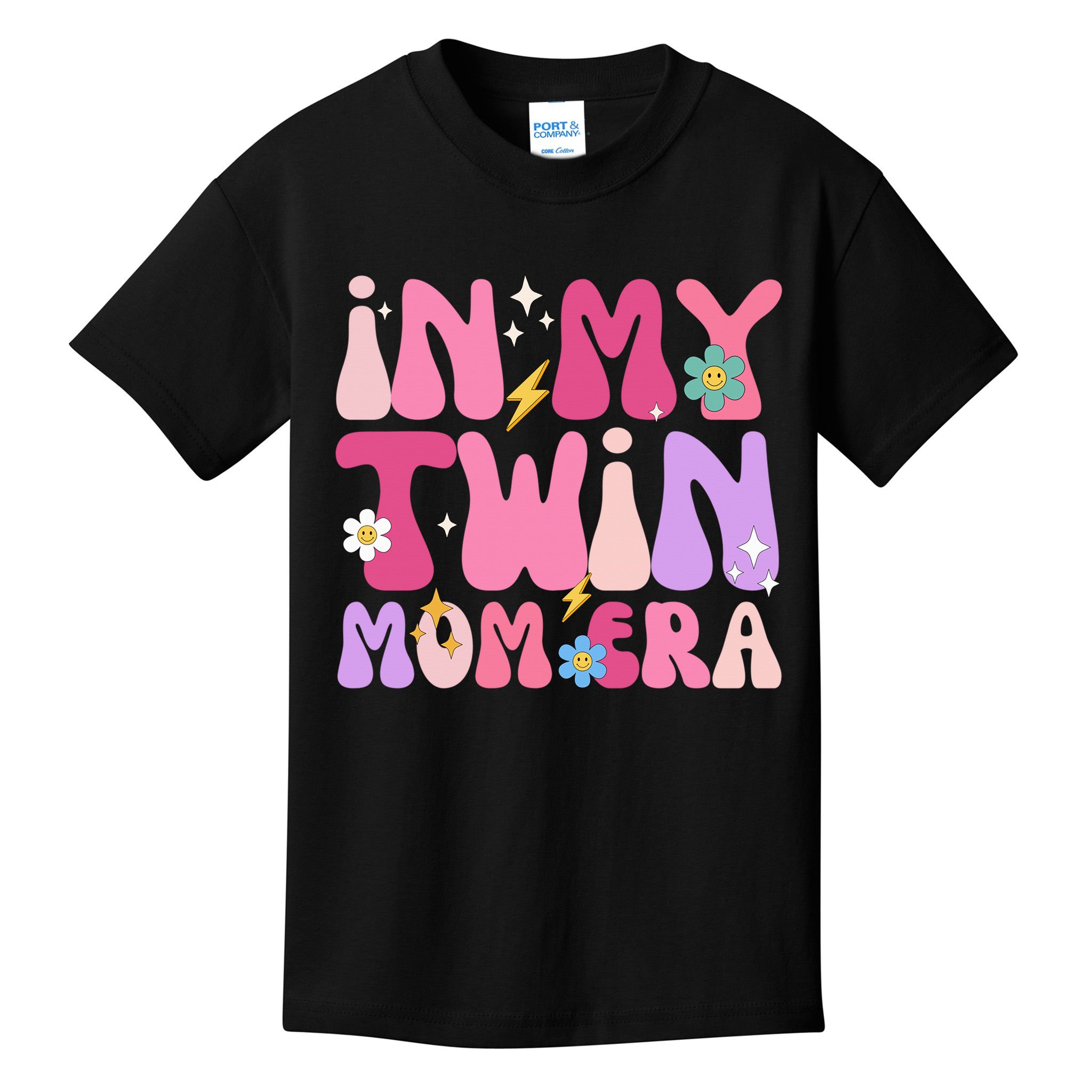 Retro Groovy In My Twin Mom Era Happy Mother's Day 2025 Kids T-Shirt