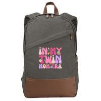 Retro Groovy In My Twin Mom Era Happy Mother's Day 2025 Cotton Canvas Backpack