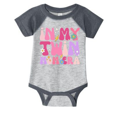 Retro Groovy In My Twin Mom Era Happy Mother's Day 2025 Infant Baby Jersey Bodysuit