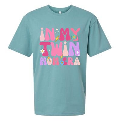 Retro Groovy In My Twin Mom Era Happy Mother's Day 2025 Sueded Cloud Jersey T-Shirt
