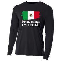 Relax Gringo Im Legal Funny Mexican Immigrant Cooling Performance Long Sleeve Crew