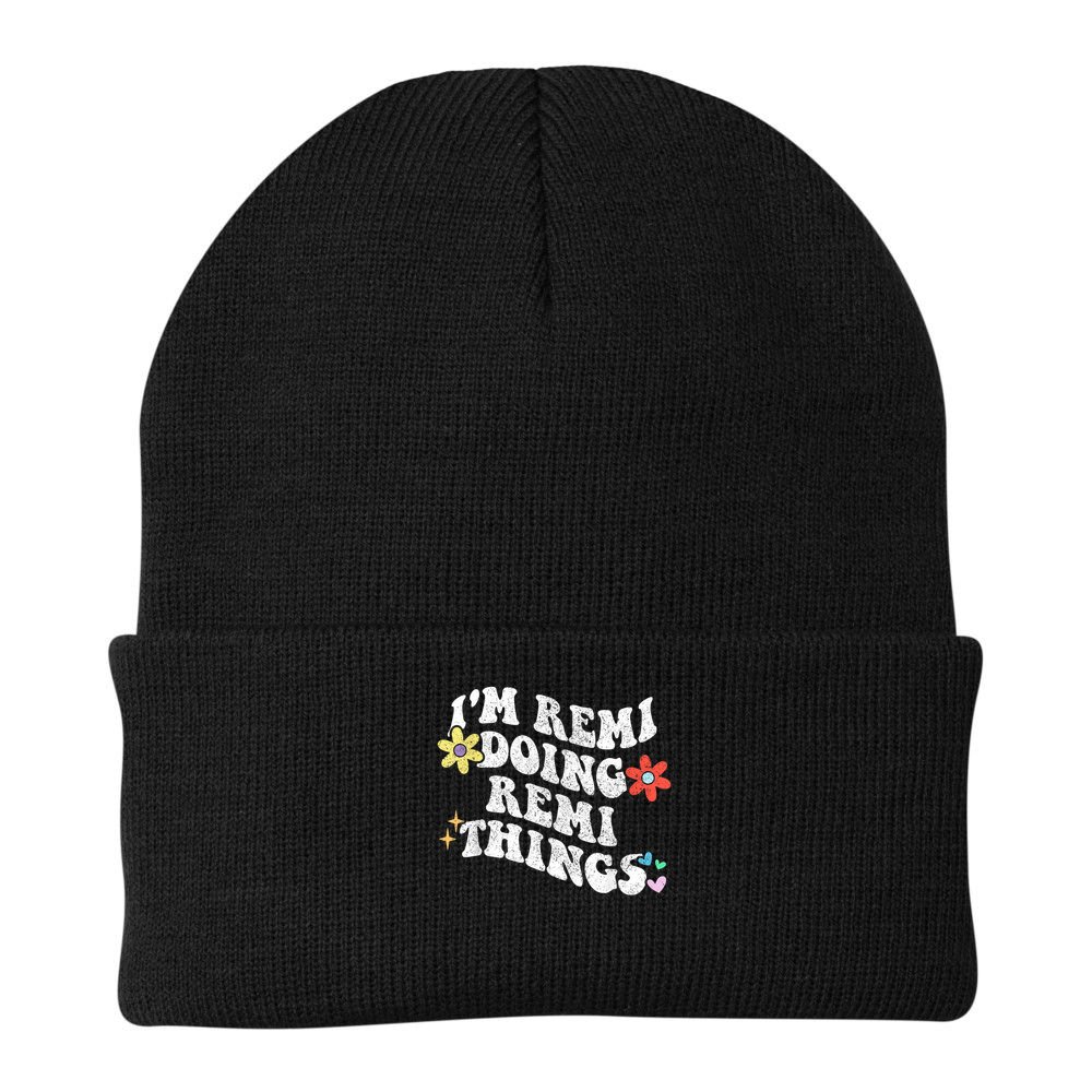 Retro Groovy Im REMI Doing REMI Things Funny Mother's Day Beanie
