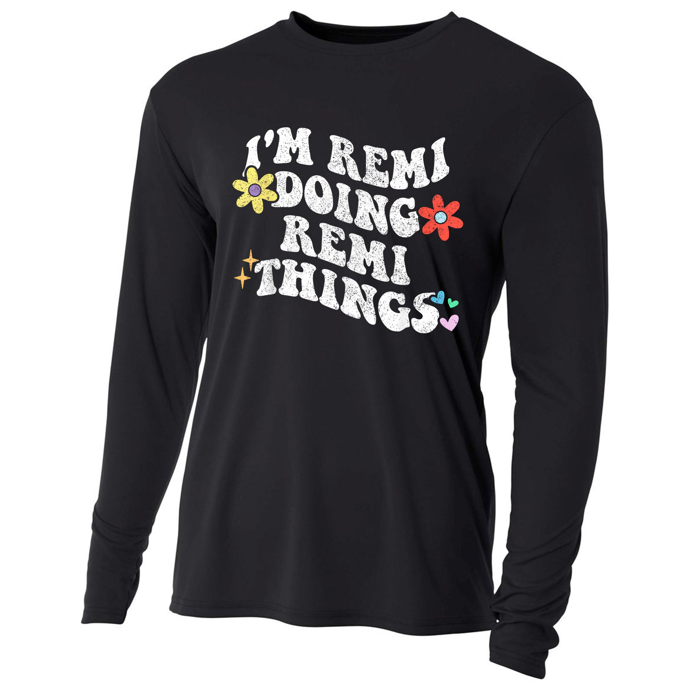 Retro Groovy Im REMI Doing REMI Things Funny Mother's Day Cooling Performance Long Sleeve Crew