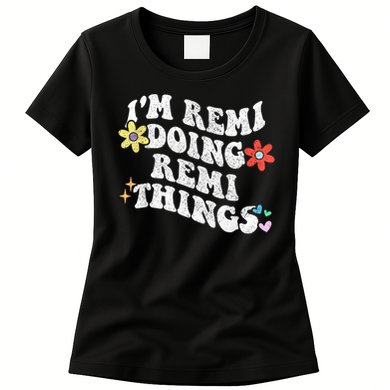 Retro Groovy Im REMI Doing REMI Things Funny Mother's Day Womens T-Shirt