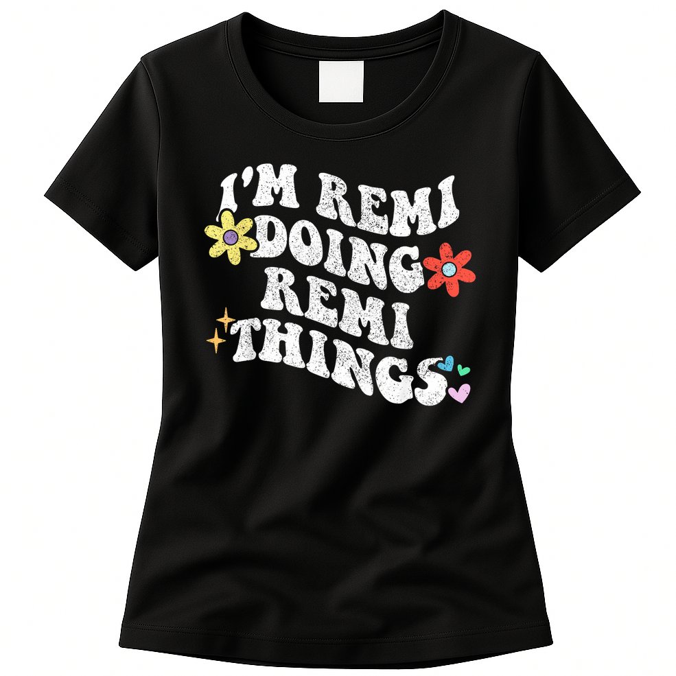 Retro Groovy Im REMI Doing REMI Things Funny Mother's Day Womens T-Shirt