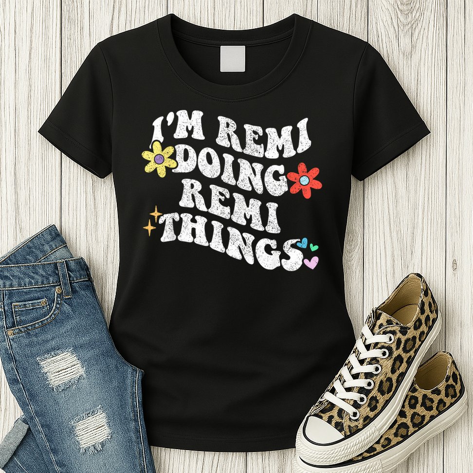 Retro Groovy Im REMI Doing REMI Things Funny Mother's Day Womens T-Shirt
