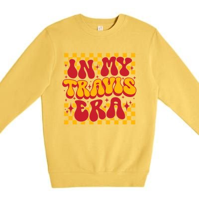 Retro Groovy In My Travis Era Premium Crewneck Sweatshirt