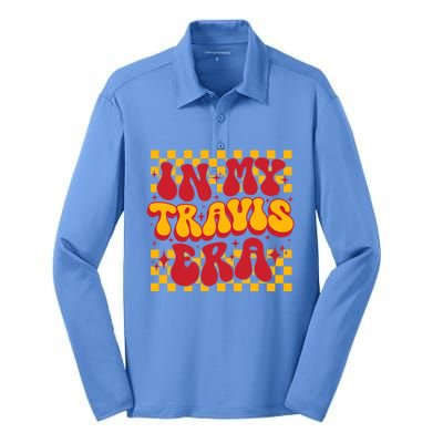 Retro Groovy In My Travis Era Silk Touch Performance Long Sleeve Polo