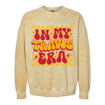 Retro Groovy In My Travis Era Colorblast Crewneck Sweatshirt