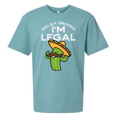 Relax Gringo Im Legal Funny Cinco De Mayo Mexican Immigrant Sueded Cloud Jersey T-Shirt