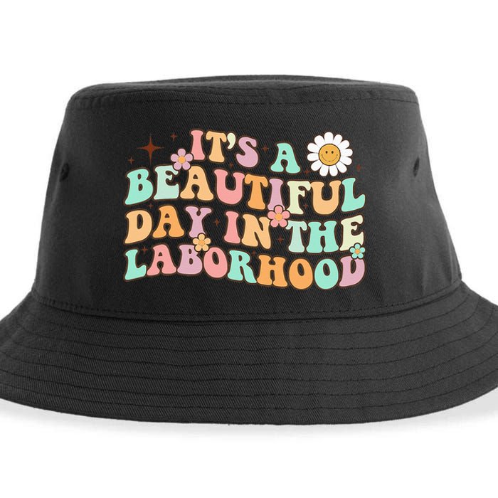 Retro Groovy It'S A Beautiful Day In The Laborhood Sustainable Bucket Hat