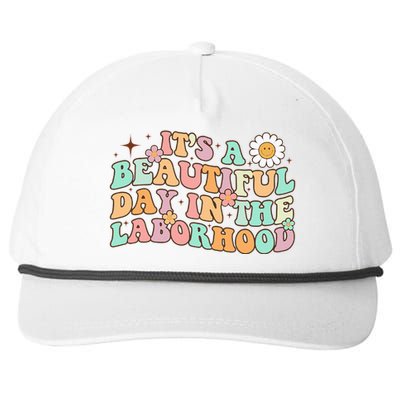 Retro Groovy It'S A Beautiful Day In The Laborhood Snapback Five-Panel Rope Hat