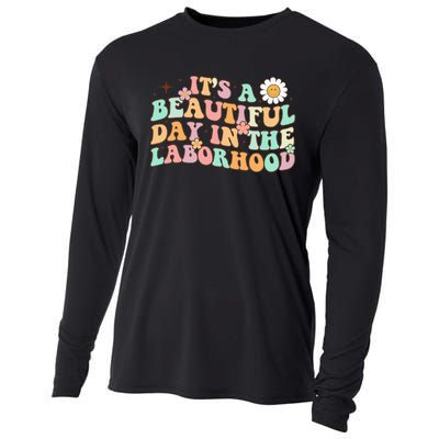 Retro Groovy It'S A Beautiful Day In The Laborhood Cooling Performance Long Sleeve Crew