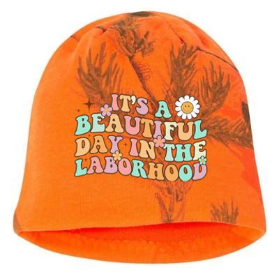 Retro Groovy It'S A Beautiful Day In The Laborhood Kati - Camo Knit Beanie