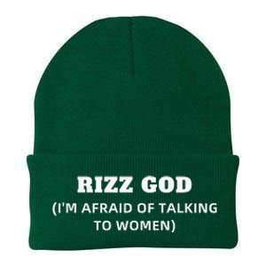 Rizz God IM Afraid Of Talking To Women Satirical Knit Cap Winter Beanie