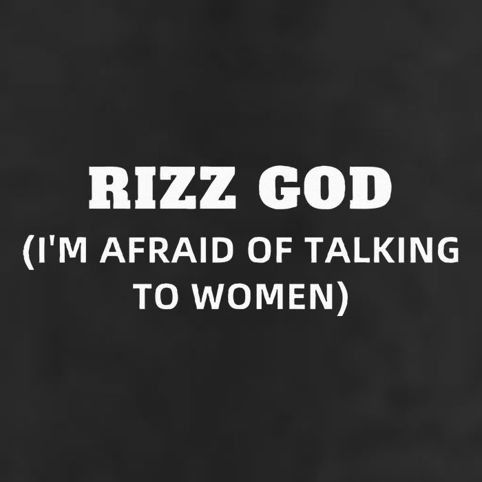 Rizz God IM Afraid Of Talking To Women Satirical 7 Panel Mesh Trucker Snapback Hat