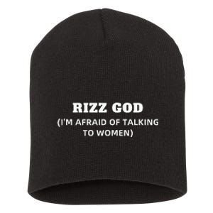 Rizz God IM Afraid Of Talking To Women Satirical Short Acrylic Beanie