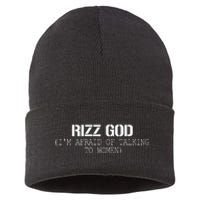 Rizz God IM Afraid Of Talking Sustainable Knit Beanie