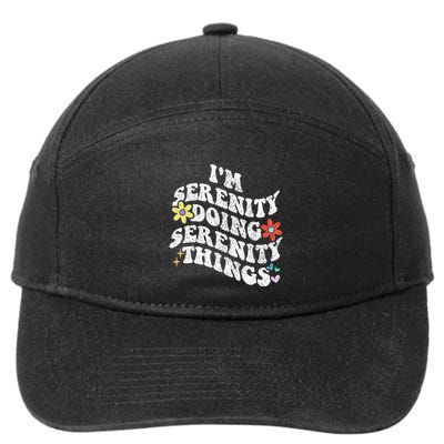 Retro Groovy Im Serenity Doing Serenity Things Funny 7-Panel Snapback Hat