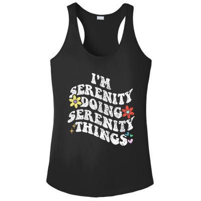 Retro Groovy Im Serenity Doing Serenity Things Funny Ladies PosiCharge Competitor Racerback Tank