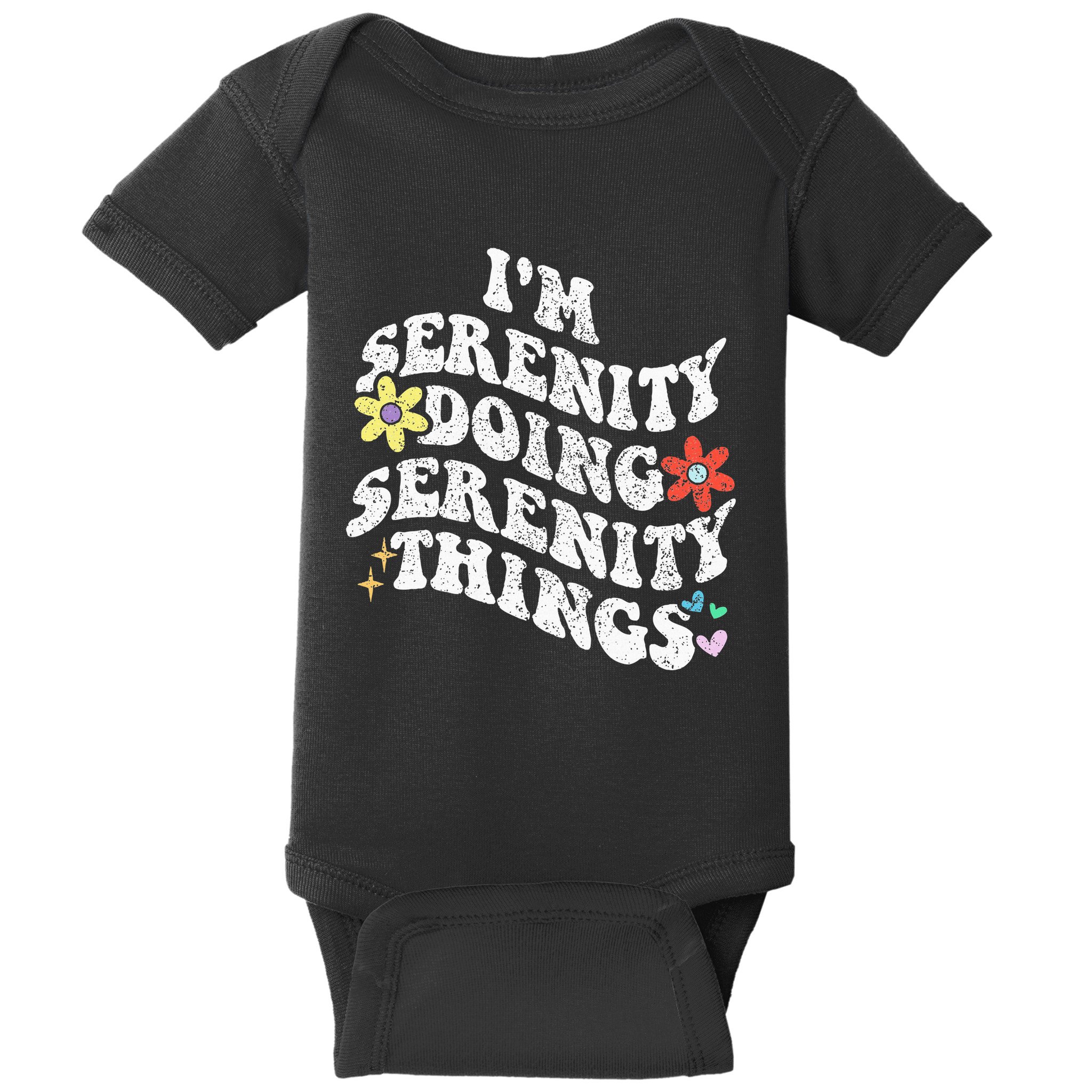 Retro Groovy Im Serenity Doing Serenity Things Funny Baby Bodysuit